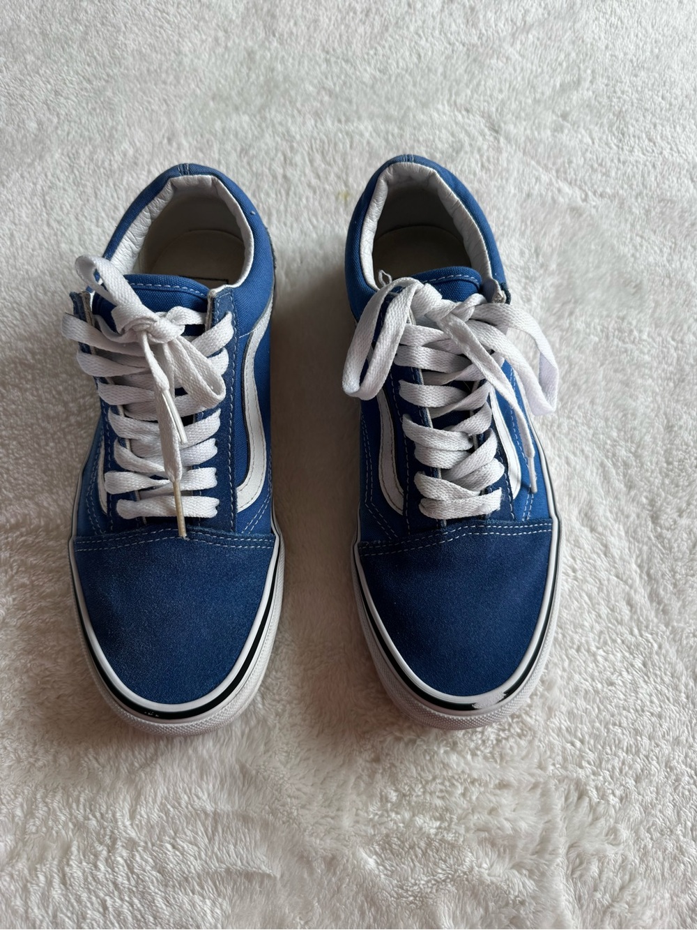 Vans Navy Blue and White Women's Old Skool Sneakers